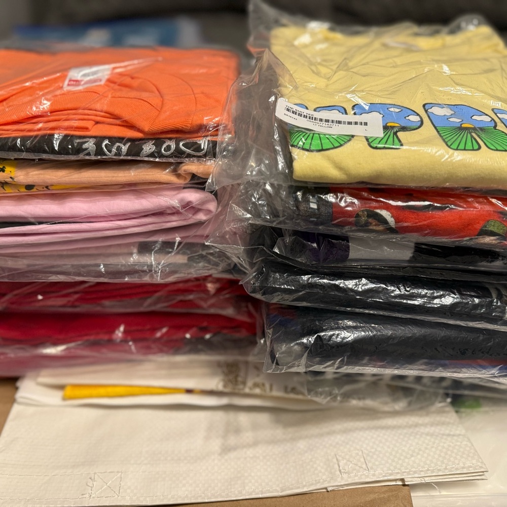 Lot of 20 Brand New Supreme Tees from SS11-FW16 all brand new in plastic.